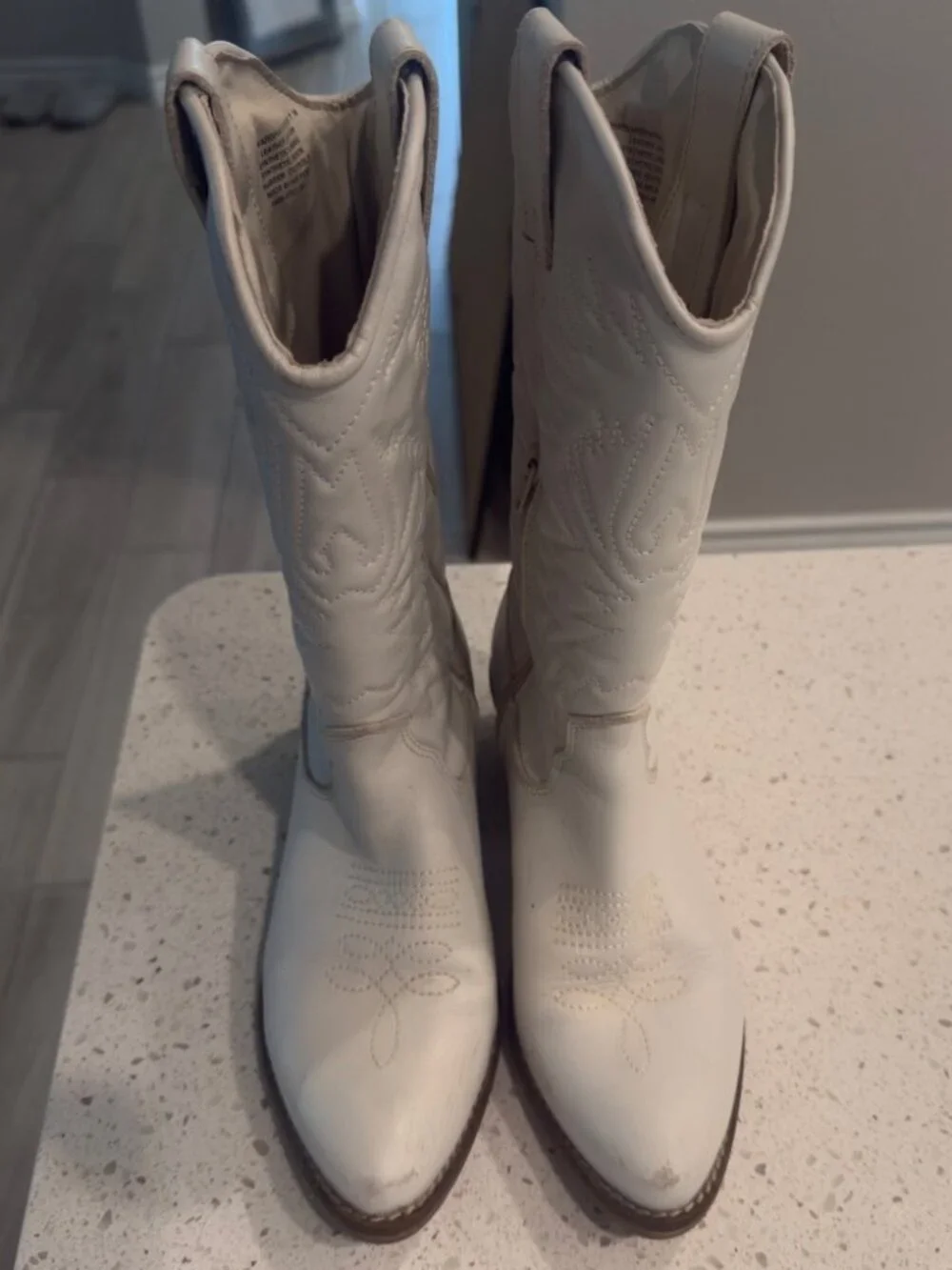 Steve Madden Hayward White Leather Western Cowgirl Boots Size 7